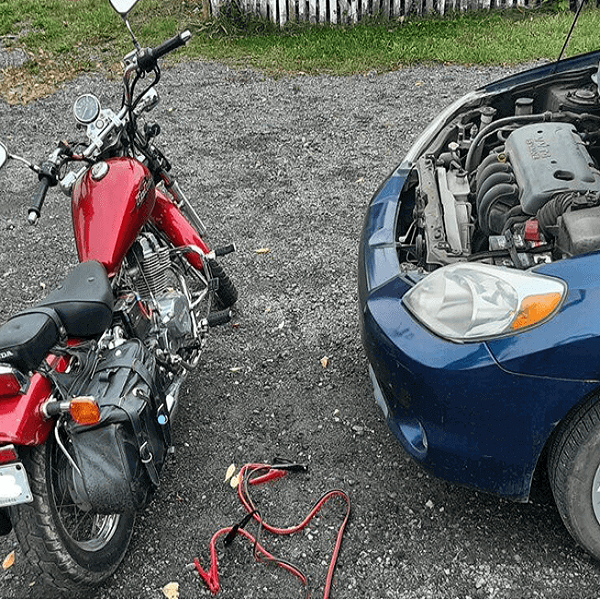 Jumping a Motorcycle with a Car