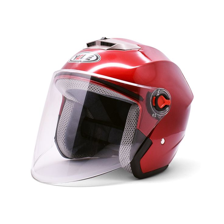 red motorcycle helmets